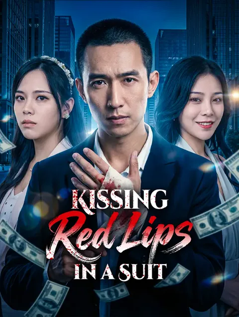Kissing Red Lips in a Suit